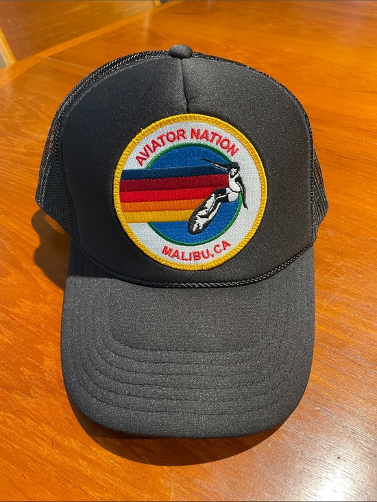 Aviator Nation Accessories - Aviator Nation black Malibu trucker hat